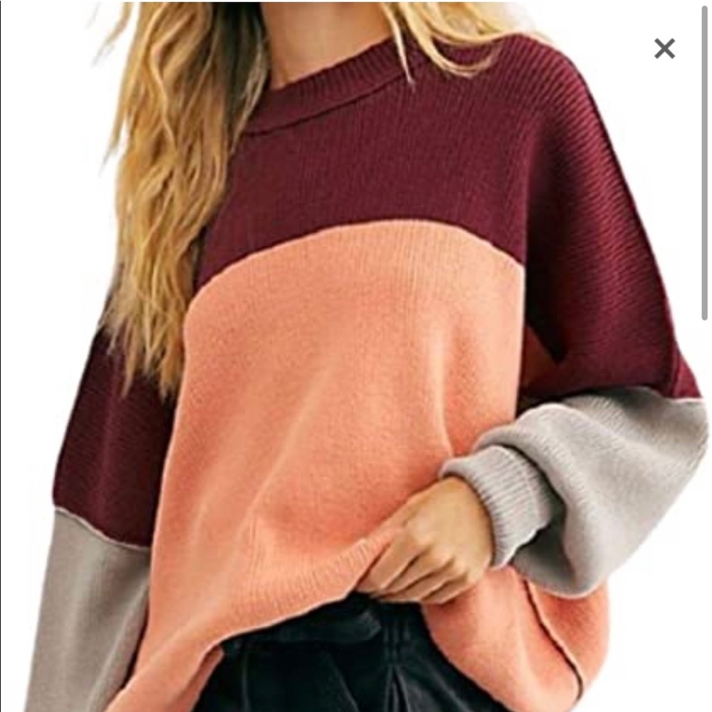 Free people color block sweater, worn once, perfect condition